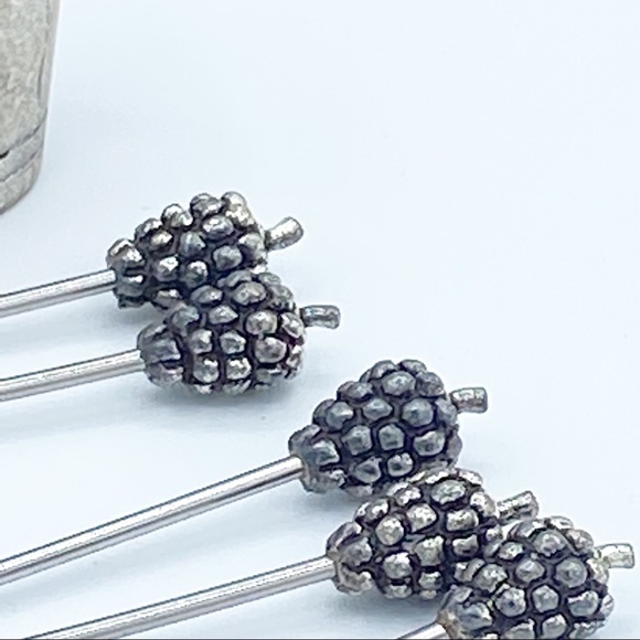 Vintage European Silver Plated Olive Cocktail Fork Set - Picture 7 of 10